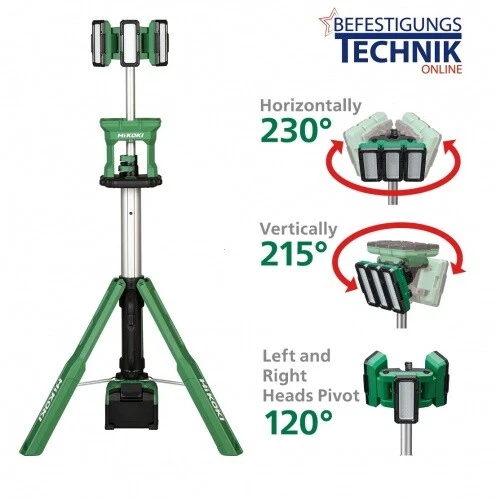 HiKoki Akku Baustellenstrahler Stativ Strahler UB18DG UB18DGW4Z Stativleuchte Mu - Bild 1 von 1