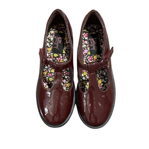 NWOT Girls Jellypop Burgundy Mary Janes Size 3 - Picture 1 of 5