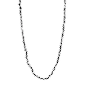 36" Clear Stone Bead Necklace, 6mm Stone Rondelles, Long Beaded Necklace With Fa - Bild 1 von 3