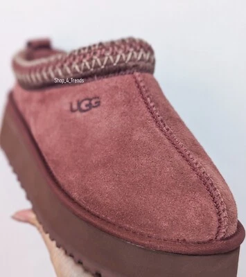 Nuevos Zapatos Para Mujer 100% Marca UGG Trenza Tazz Plataforma Zapatillas 1122553 Rojo Jaspe Foto 1 de 4