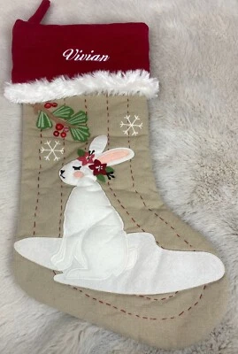Medias de Navidad Bunny Woodland granero cerámica nuevas sin etiquetas Foto 1 de 4