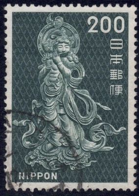1966-69 Japan SC# 891 - Bodhisattva Playing Flute (from Todaiji Lantern - Used - Image 1 of 2