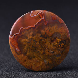  Natural Zhanguo Warring States Golden Red Agate Pendant Necklace 44mm