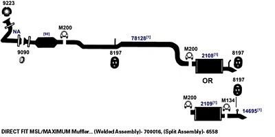 Silenciador de escape para Ford Expedition 2003-2006 5,4 L V8 GAS SOHC Foto 1 de 4