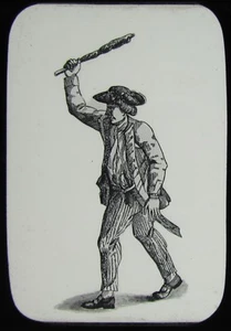 Glas Magic Laterne Dia EIN ENGLISCHER MATROSE VON 1779 UM 1890 VIKTORIANISCHE ZEICHNUNG - Bild 1 von 2