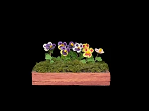 Dollhouse Miniature Mini Creations by Judy Pansy Potting Tray Garden Decor 1:12 - Picture 1 of 7
