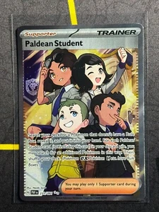 Pokemon Paldean Fates TCG Paldean Student Full Art Supporter Ultra Rare 231/091 - Foto 1 di 2