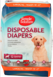 Simple Solution Disposable Female dog diapers x 12 - 5 sizes