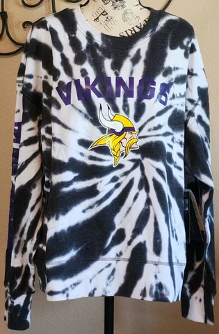Minnesota Vikings Tommy Hilfiger Women XXL Tie Dyed Purple Crew Neck Top NWT Cover