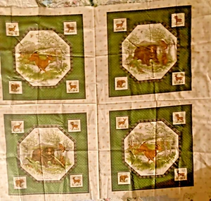 Kissen- oder Steppdeckenpaneele, 4 -15 Zoll Quadrate HIRSCH und Bär - Bild 1 von 5