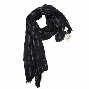 Liz Claiborne schwarz metallic Streifen Schal Einheitsgröße Faust Most - Bild 1 von 6