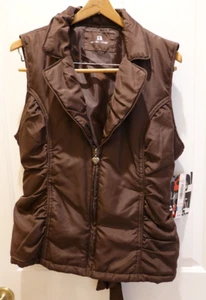 Activology - Puffy Vest with Belt, Zip Front, Expresso Brown, Size XL - Picture 1 of 4