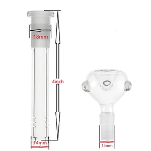 4 inch Downstem for Hookah Water Smoking Pipe Glass Bong 14mm Round Male Bowl - Picture 1 of 6