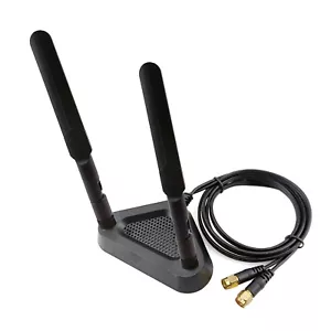 Antena WiFi Doble 8dBi Base Magnética PC Red Inalámbrica RP-SMA Cable Extensor - Imagen 1 de 11