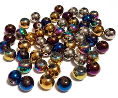 Glasperlen 4/6/8/10 mm Kristallschliff Perlen Mehrfarbig Fire-Polished Kugel - Bild 1 von 3