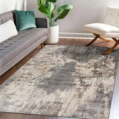 Euston Gray 8 x 10 Abstract Modern Area Rug - Image 1 of 4