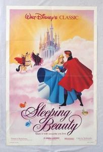 Vintage Walt Disney Sleeping Beauty Folded Movie Poster 41" x 27"  1958 Princess - Picture 1 of 22