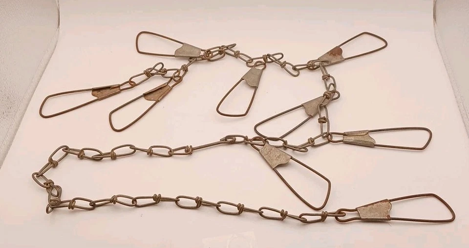 Cuerdas de pescado de eslabones de cadena de metal 8 clips de bucles a presión de colección Foto 1 de 1