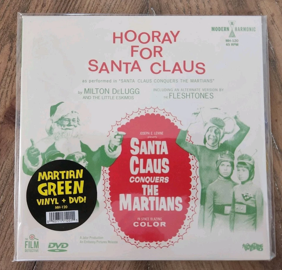 Milton DeLugg Hooray for Santa Claus Green Vinyl 7" and DVD RSD 2020 Hype St
