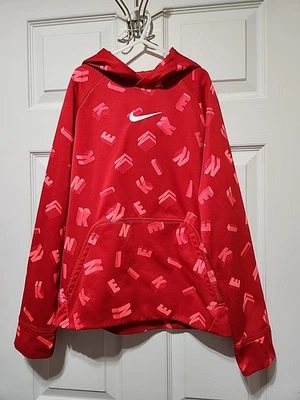 Sudadera con Capucha Nike Therma-Fit Niños L Estampado Gráfico Rojo/Rosa Swoosh  Foto 1 de 4