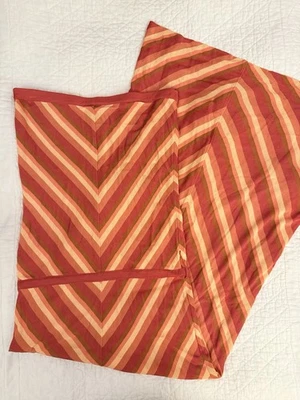 Vestido Haute Hippie Maxi Chevron tubo vermelho cintura caída formal anos 2000 Y2K - Imagem 1 de 3