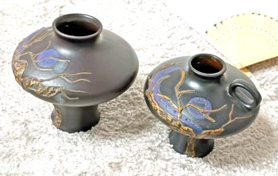 2 Ruscha Kunst Vasen "die goldenen Bäume, violetter Mond"  Nr. 10 und Nr. 14 rar - Bild 1 von 4