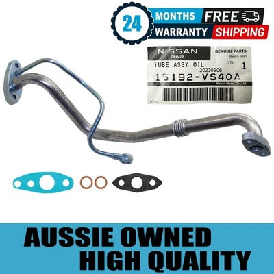 Genuine Turbo Charger Oil Feed&Pipe+Gaskets For Nissan Patrol GU ZD30 3.0L - image 1 of 4