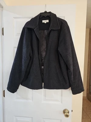Chaqueta de Invierno CALVIN KLEIN Gris Mezcla de Lana Para Hombre Talla L Forrada Acolchada Cuello Foto 1 de 3