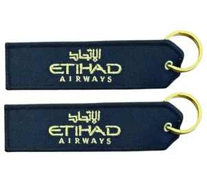 13419 ETIHAD AIRWAYS UAE AIRLINE REMOVE BEFORE FLIGHT AVIATION FABRIC KEYRING - Picture 1 of 1