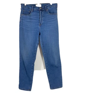 EVERLANE High Rise Cigarette Leg Size 30 Slim Straight Crop Jeans Button Fly - Picture 1 of 13