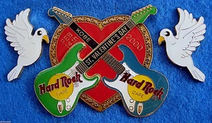 JUEGO DE ROMPECABEZAS DE GUITARRA KOBE JAPÓN DÍA DE SAN VALENTÍN PALOMAS DE LA PAZ 00 PRENDEDORES Hard Rock Café - Imagen 1 de 2