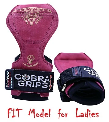 Cobra Grips FIT RED Leather Weight Lifting Straps Power Lifting Gloves New