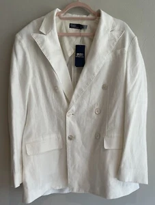 NUEVO POLO RALPH LAUREN MUJER DOBLE PECHO BLANCO BLAZER Talla 14 $498 - Imagen 1 de 13
