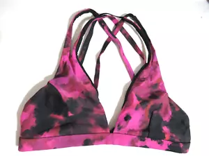 Sujetador Top de Bikini Lululemon Talla 2 o XS Púrpura y Negro Tie Dye Estilo Halter Forrado - Imagen 1 de 4