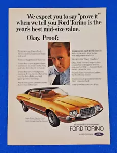 1972 FORD GRAN TORINO HARDTOP ORIGINAL COLOR PRINT AD SHIPS FREE (LOT GOLD) S24+ - Picture 1 of 1