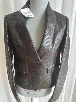 Chaqueta Blazer Brunello Cucinelli Marrón Oscuro Pitón Talla 42 Talla 6 Talla M Nueva con Etiquetas $12999 Foto 1 de 4