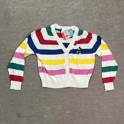 Women's Disney 100 Retro Reimagined Striped Graphic Cardigan Pick Your Size! - Image 1 of 4