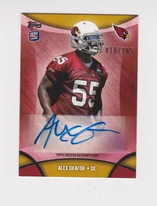 2013 Topps Mini Football Auto Alex Okafor 16/265 MA-AO Arizona Cardinals - Picture 1 of 2