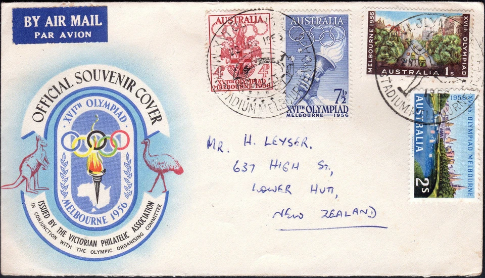 Australia 1956 AVA Melbourne Juegos Olímpicos Estadio Cubierta abierta en la parte inferior Foto 1 de 1