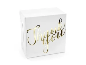 Gast-Geschenk-Boxen gold 10 Stück Hochzeit Thank you Danke Give Away Kuchenbox - Bild 1 von 4