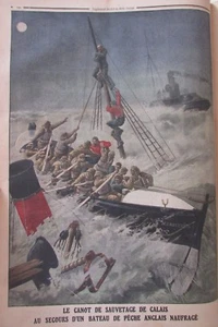 NAVY CALAIS RESCUE MARINAS FISHING BOATS ENGRAVING LE PETIT NEWSPAPER 1912 - Picture 1 of 2