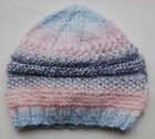 Hand knitted Baby Hat  Pink and Blue Newborn