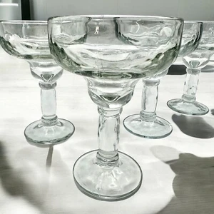 Heavy Thick Margarita Clear Glasses, 13.5 oz Stemware Hammered, Set of 5 - Picture 1 of 3