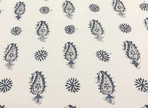 Titley & Marr Kalamkari Kollektion Druckstoff - persisches Paisley/Indigo 2,6 Yard - Bild 1 von 4