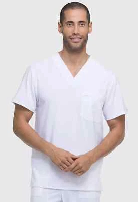 Dickies Scrubs EDS Essentials Men V Neck Top DK645 WTPS White 2XL (B34) - Image 1 of 4