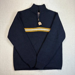 Vintage 90’s Abercrombie & Fitch Navy Wool Pullover 1/4 zip Performance NWT L - Bild 1 von 2