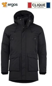 CLIQUE ESKIE Jacket UNISEX Upholstered Parka Black with Hood - Picture 1 of 9