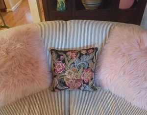 Vtg Floral Needlepoint Pillow 14"x14". Gorgous  - Picture 1 of 7