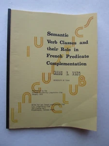 SEMANTIC VERB CLASSES AND THEIR ROLE IN FRENCH PREDICATE COMPLEMENTATION Long - Imagen 1 de 8