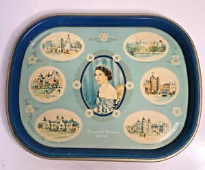 Vintage Queen Coronation Souvenir June 1953 Serving Drink Tray Made in England - Picture 1 of 11